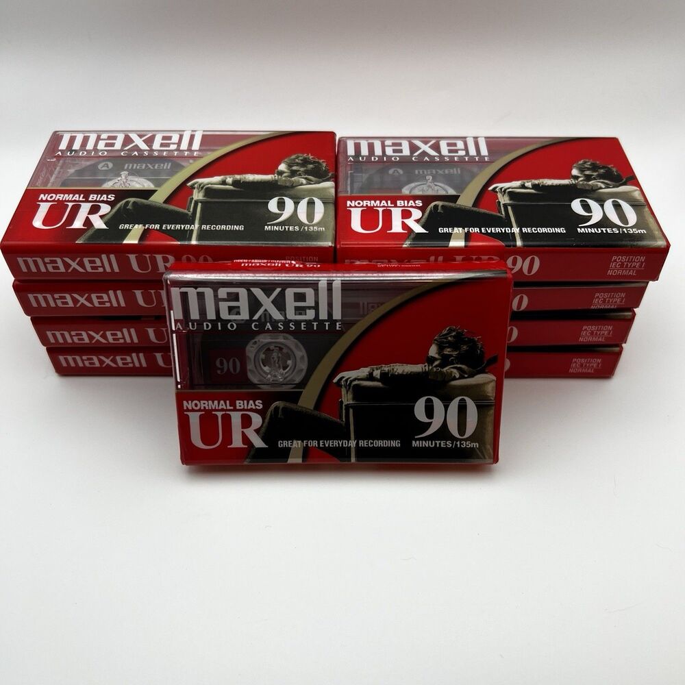 Maxell UR 90 Cassette Tapes Normal Bias Type I 90 Min Lot of 9 Sealed